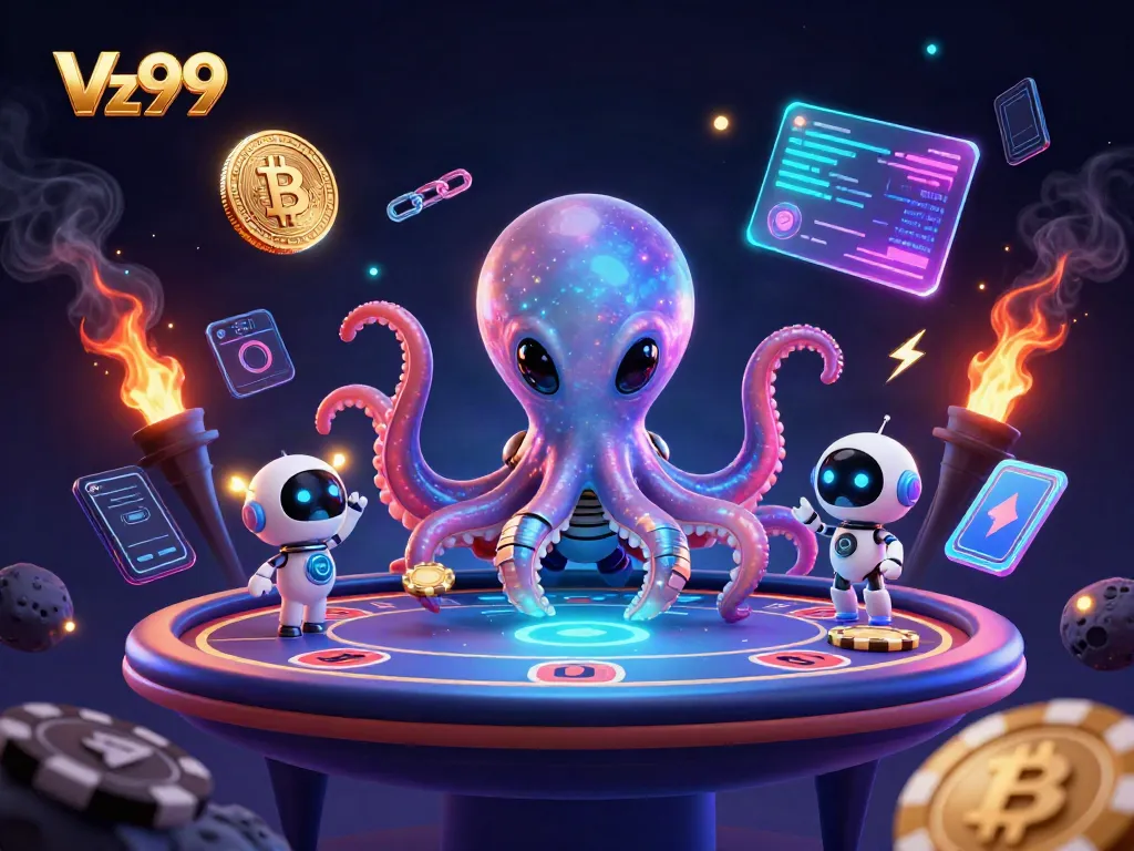 Experience the excitement of Vz99 with a vibrant alien poker scene illustrating thrilling casino action.