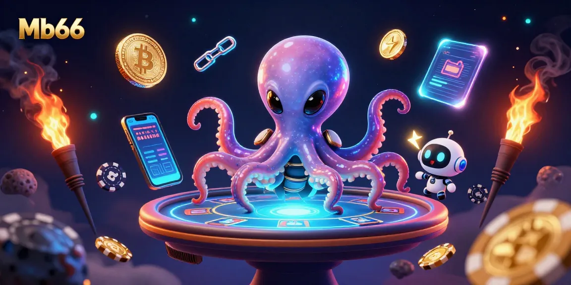 Engage with Mb66 in a vibrant alien casino scene where excitement meets crypto innovation.