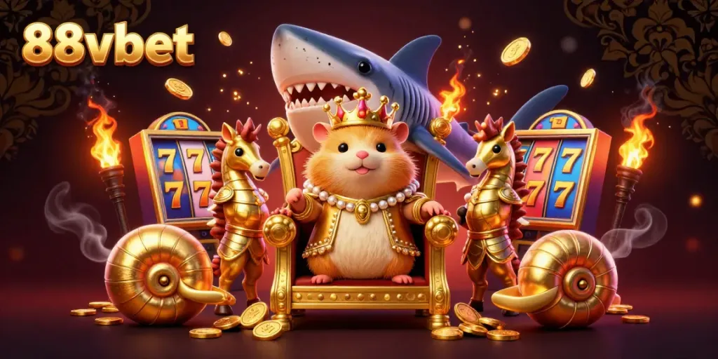 Experience thrilling slots with 88vbet's glamorous 3D casino characters in a vibrant scene.