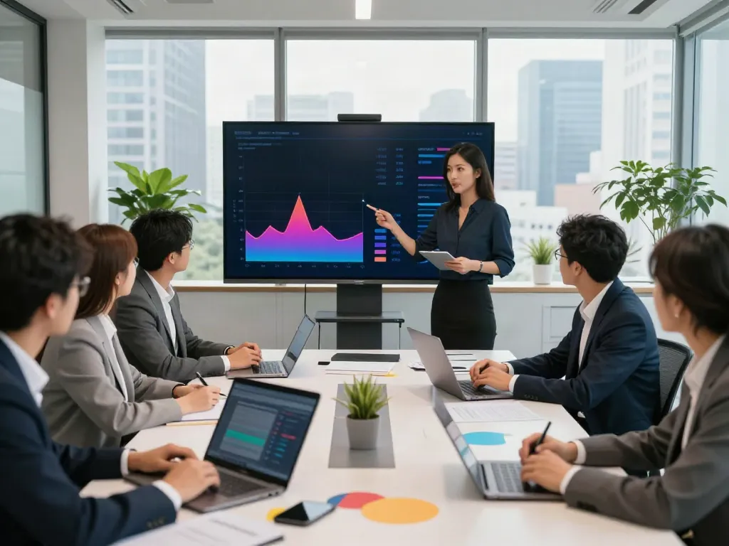 Reunião estratégica em ambiente corporativo, destacando o tema bpinetempresas.
