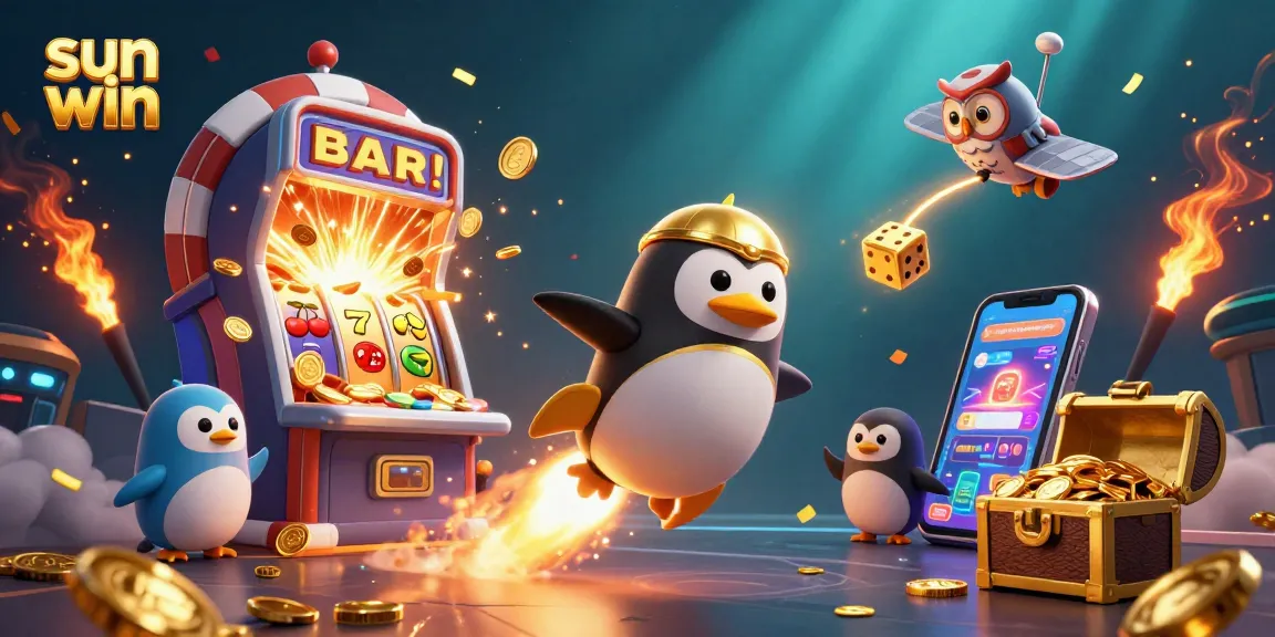 Experience the excitement of sun win with vibrant casino games and a golden penguin adventure.