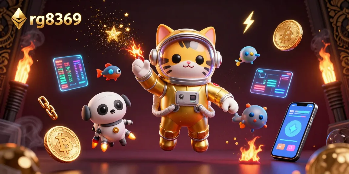 Experience the excitement of rg8369 with games amid colorful cryptocurrencies and vibrant cosmic backgrounds.