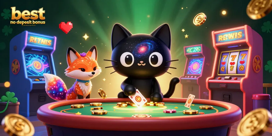 Engage with the best no deposit bonus codes for australia through this vibrant casino-themed illustration.
