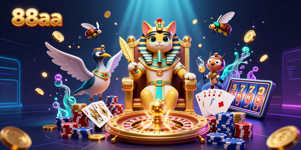 Engage in high-stakes gaming at 88aa with vibrant characters and casino elements.