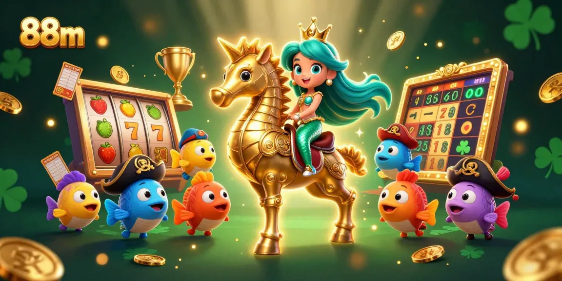 Experience rich casino adventure with 88m's vibrant mermaid scene, showcasing thrilling slot games.