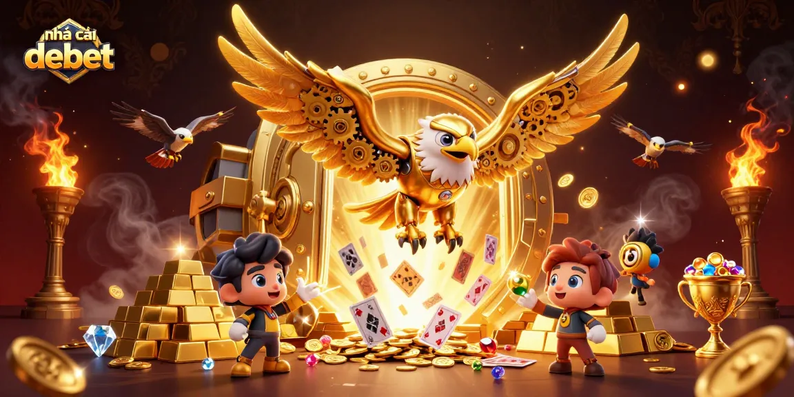 Experience thrilling gameplay with nhà cái Debet as a cybernetic eagle dives through holographic cards.
