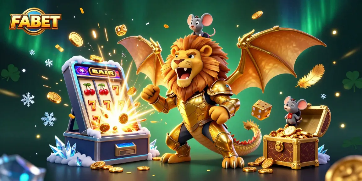 Experience FA BET's vibrant gaming scene with a roaring chimera and exciting slot machine!