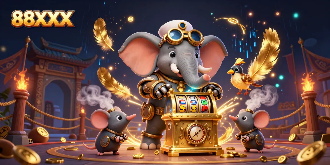 Experience thrilling gameplay at 88XX with a steampunk elephant and dynamic casino elements.