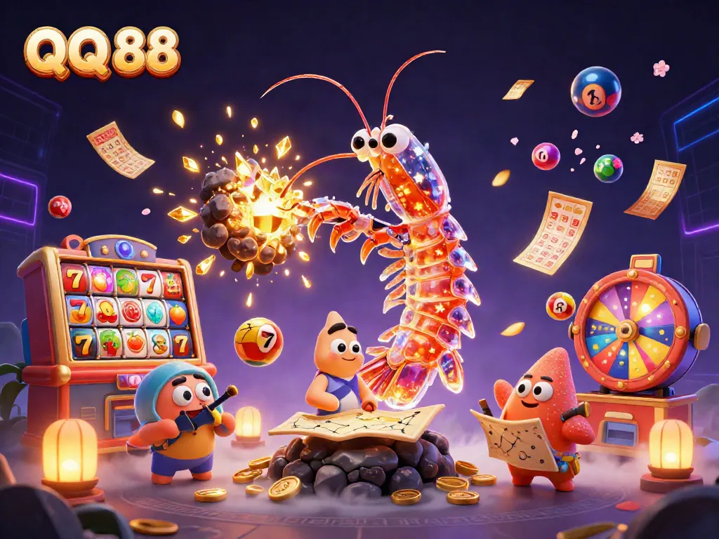 Engage in thrilling gameplay with QQ 88, featuring a dynamic galactic samurai scene adorned with vibrant casino elements.