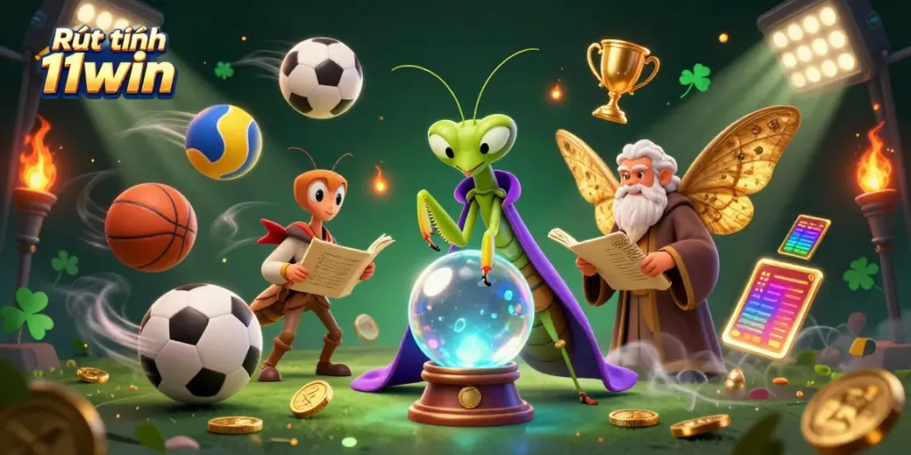 Engage in Rút tiền 11win with expert tips showcased in a vibrant 3D casino scene.