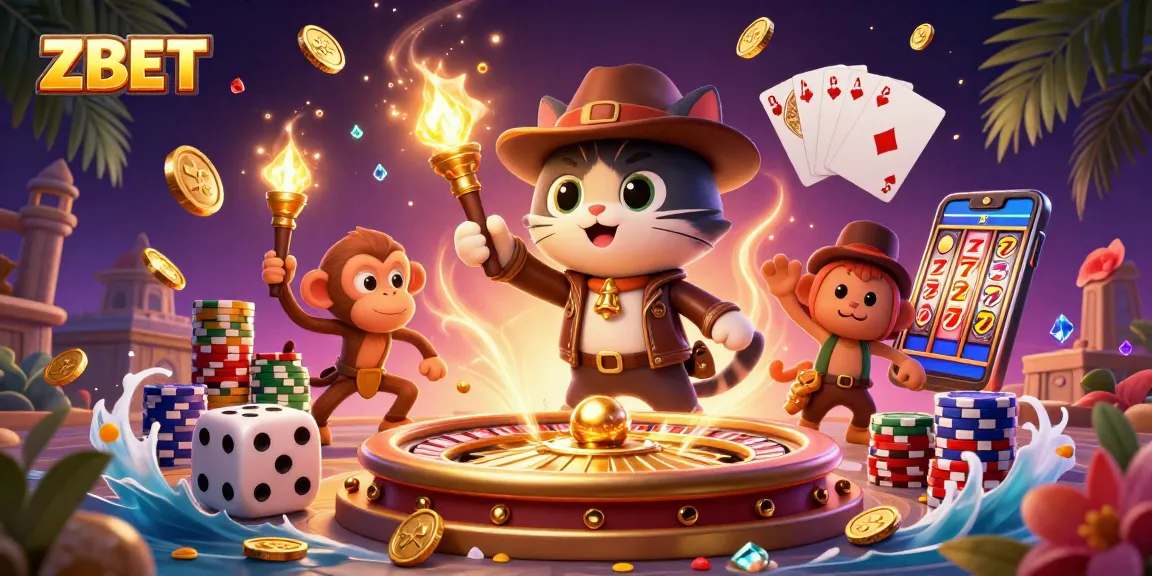 ZBET players discovering thrilling casino adventures in a rich, dynamic temple scene.