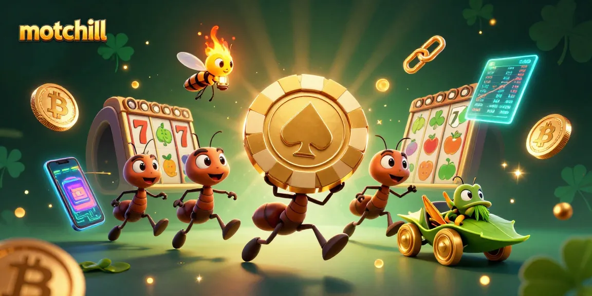 Experience motchill's thrilling poker action with ants executing a daring heist for gold!