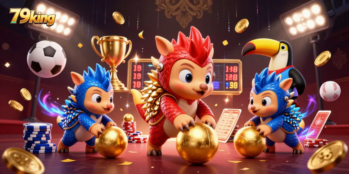 Experience the excitement of 79king with dynamic pangolins competing in a vibrant casino setting.