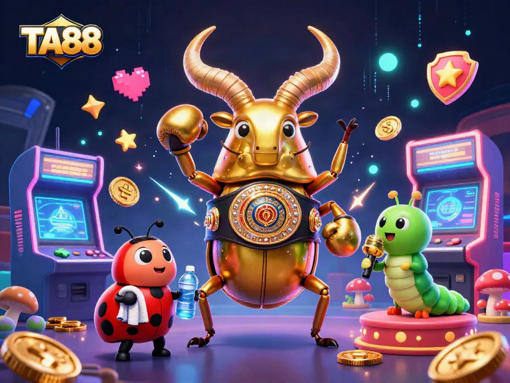TA88 showcases a dynamic 3D casino scene with vibrant characters and engaging game elements.