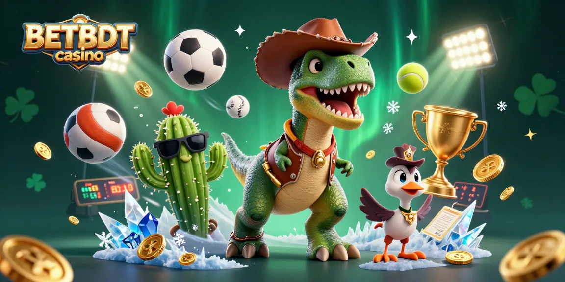 Experience excitement at BETBDT casino with vibrant 3D action featuring cartoon characters and dynamic gaming elements.
