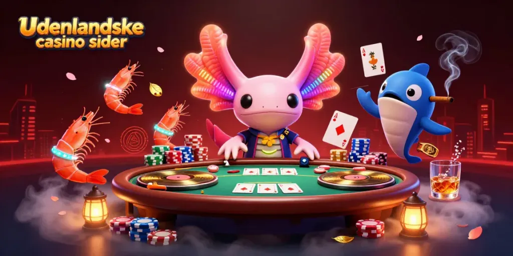 Experience vibrant fun with udenlandske casino sider at an underwater casino party featuring colorful characters and rich gaming elements.