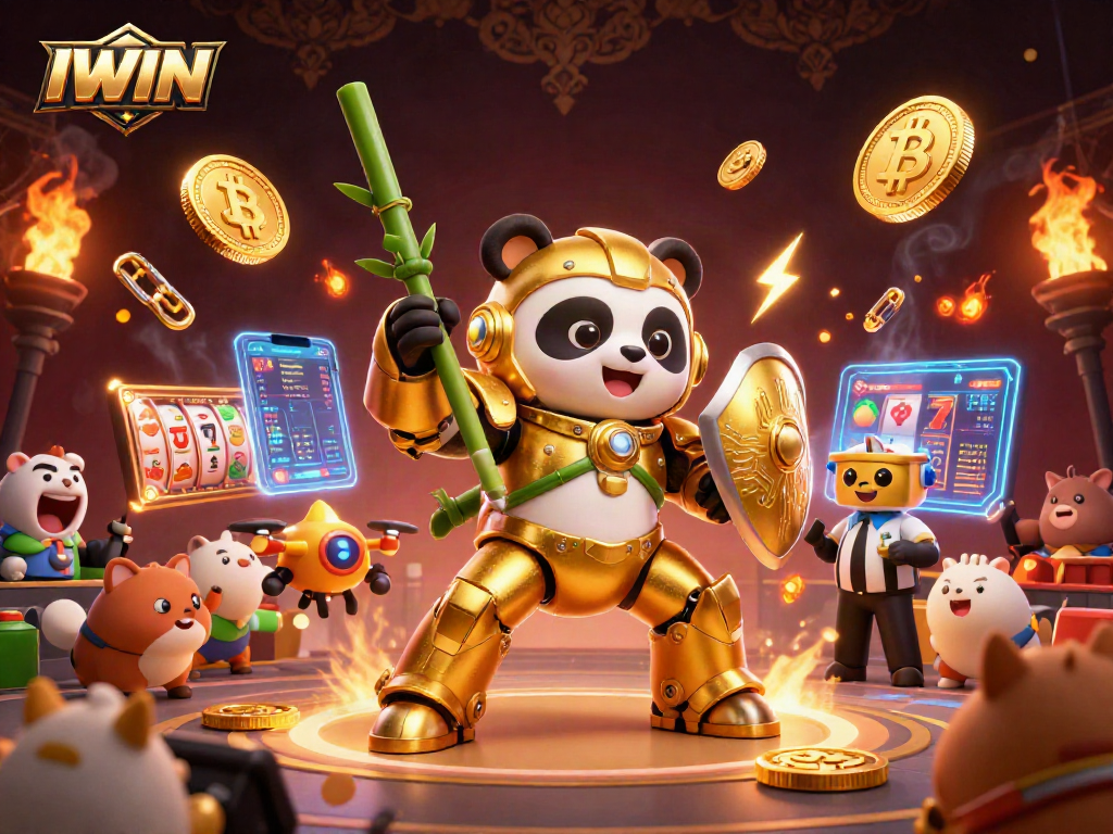 IWIN showcases an exciting casino scene with animated characters engaging in a thrilling game atmosphere.