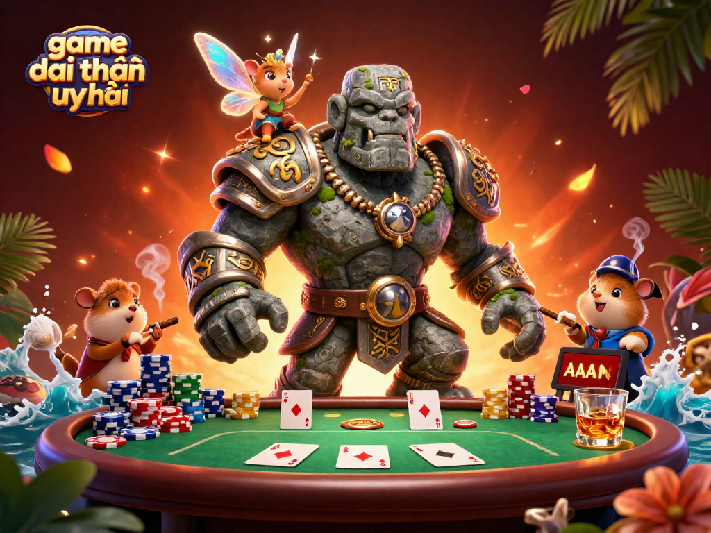 Experience the excitement of game đổi thưởng uy tín through a vibrant 3D casino-themed illustration.