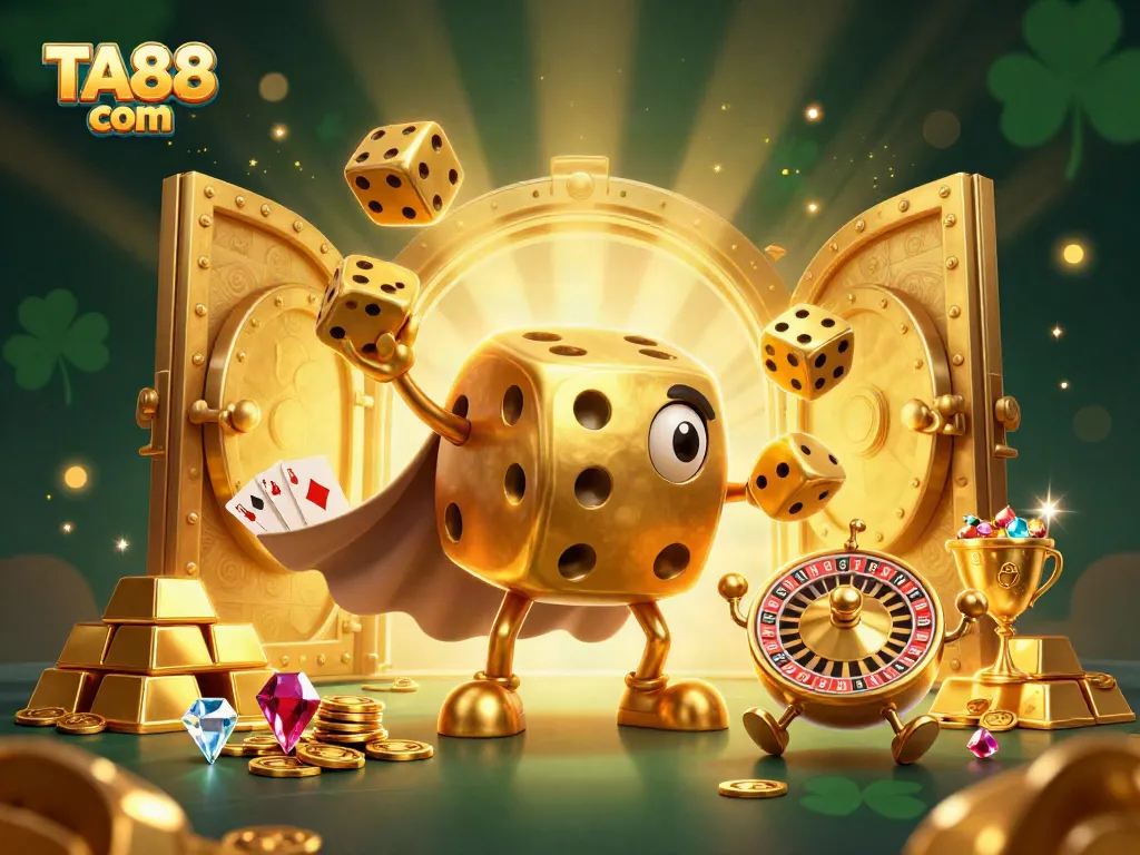 Engage with the exciting world of TA88 com featuring golden dice and casino treasures.