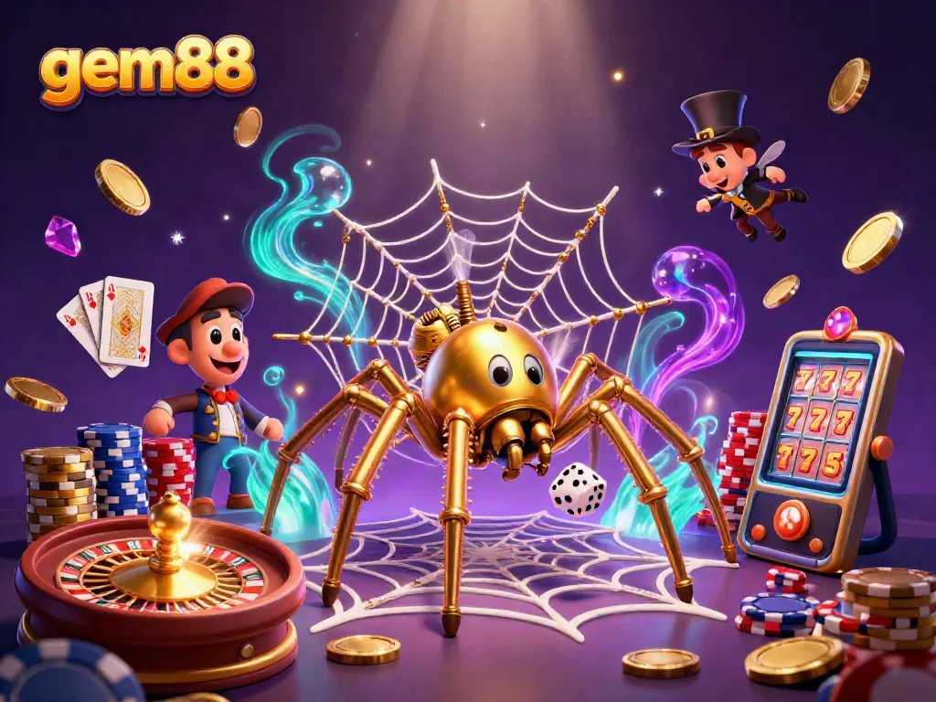 Experience thrilling gameplay at gem88 with vibrant 3D casino characters and dazzling gambling elements.