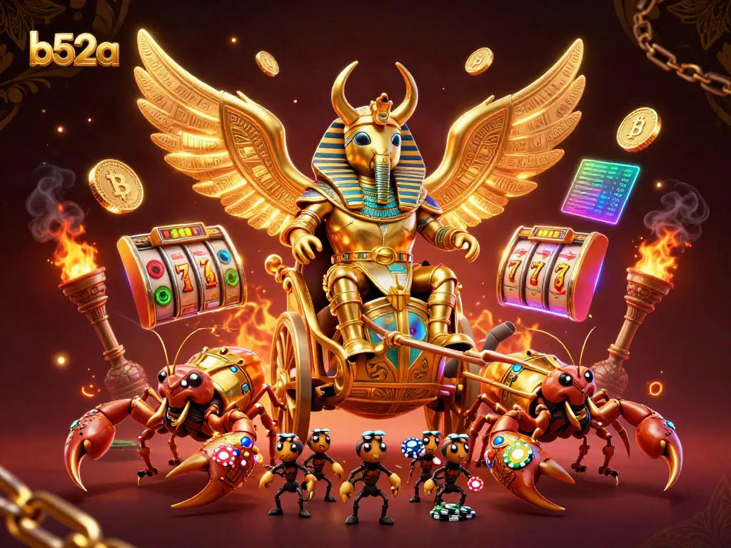 Engage with b52a's exciting slot games featuring the colossal golden scarab and jewel-encrusted scorpions.
