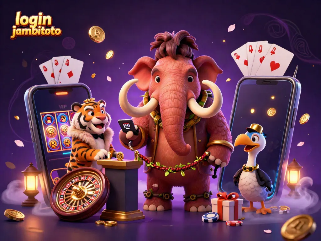 Experience login jambitoto magic with vibrant casino characters and exciting gaming elements.
