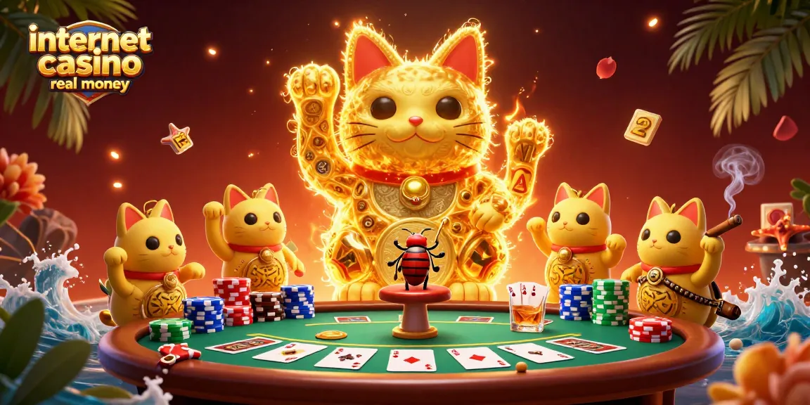 Engage with internet casino real money as golden fireflies create magic around vibrant gaming symbols.