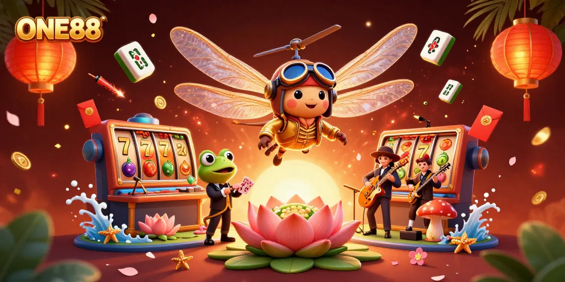 Experience exhilarating gameplay at ONE88 with dynamic slot machines and vibrant casino elements.