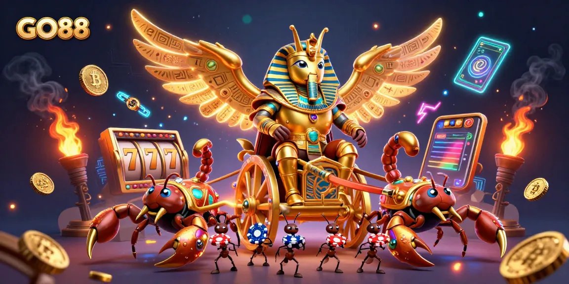 Engage with GO88's thrilling gaming adventures amidst vibrant 3D casino visuals.
