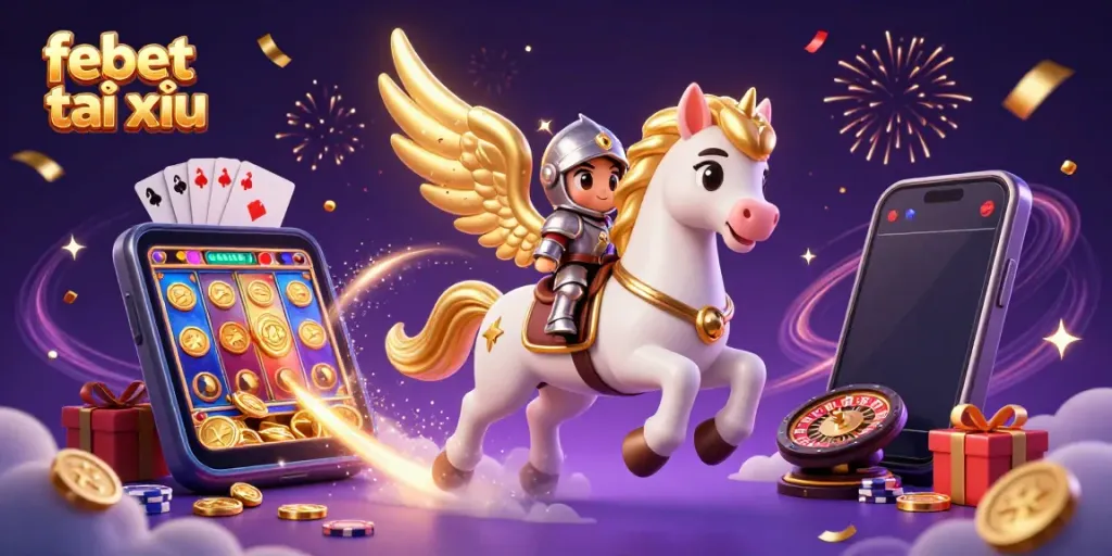Experience thrilling gameplay in febet tài xỉu with dynamic slot and casino elements illustrated.