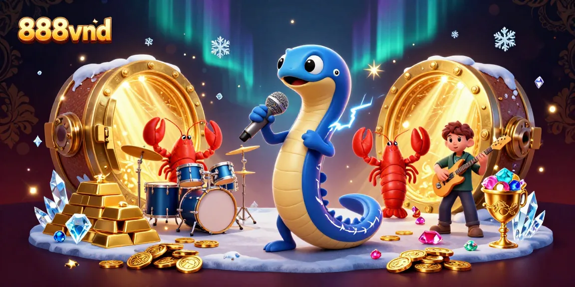 Experience the thrill of 888vnd with electric eel DJ and vibrant underwater casino scene.