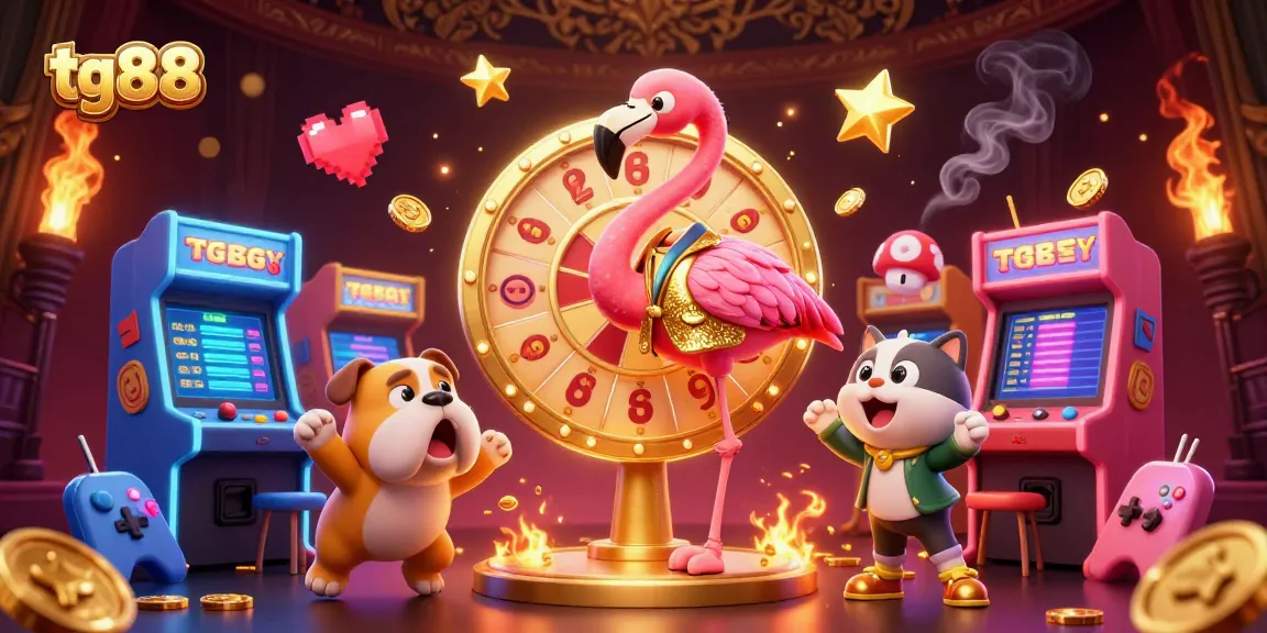 Experience excitement at tg88 with a vibrant casino game scene featuring colorful game machines and thrilling prizes.