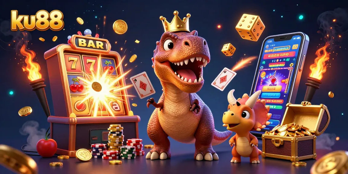 Engage with ku88 slot adventures featuring vibrant characters amid casino excitement.