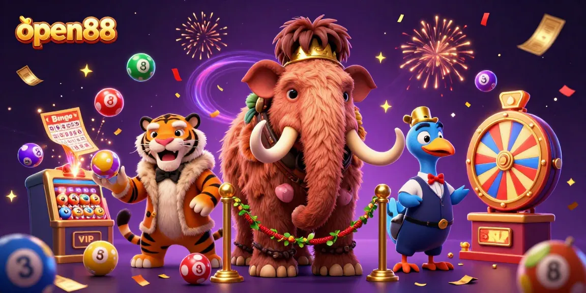 Experience the excitement of open88 with a vibrant casino scene featuring unique characters.