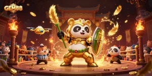 Experience GEM88 action with vibrant characters in a gambling arena, showcasing rich casino elements.