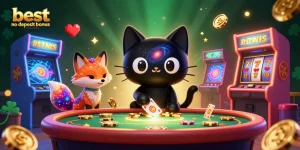 Engage with the best no deposit bonus codes for australia through this vibrant casino-themed illustration.