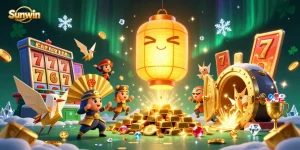 Experience the exciting world of Sunwin with gold, gems, and dynamic casino elements.