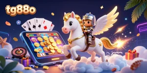 Experience the excitement of tg88o with captivating slots and coins flying in a vibrant scene.