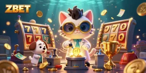 Join the vibrant gaming action at ZBET with lively casino scenes packed with excitement.