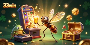 Engage in exciting wins at 33win with dynamic casino action featuring a golden roulette wheel.